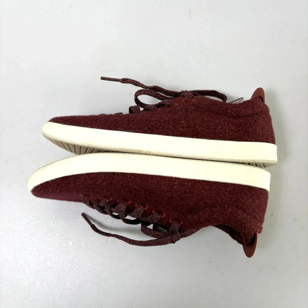 Allbirds WP Wool Pipers Shoes Womens 6 Burgundy Low Top Comfort Lace Sneakers - Picture 9 of 11